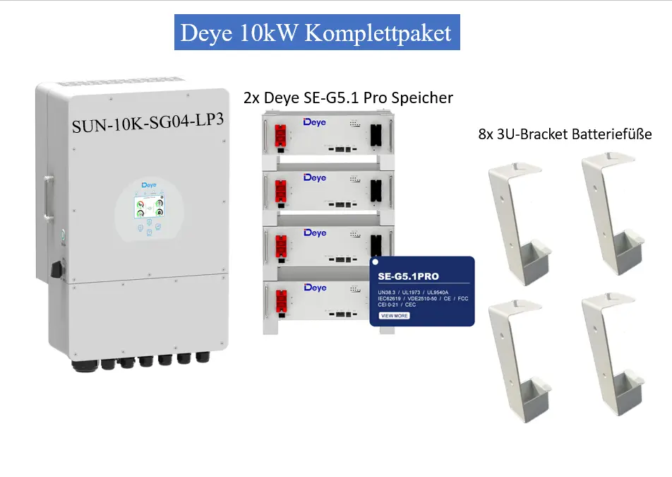 Deye 10kW Komplettpaket Deye SUN-10K-SG04LP3 SE-G5.1 Pro