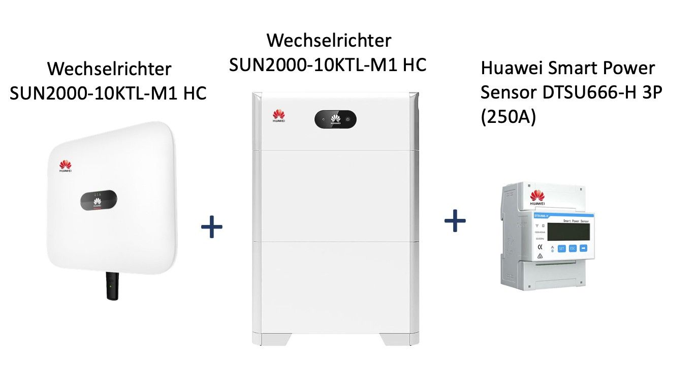 Huawei Komplettanlage: LUNA2000-10-S0 (10 kWh) + 10 kW WR SUN2000-10KTL-M1 + DTSU666-H